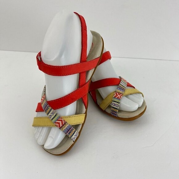 Abeo Womens  Laguna Sandals Multi Color Orange  Size US 5  Neutral Footbed - Picture 9 of 9